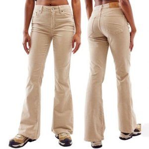 BDG Ecru Corduroy High-Waist Flare Jeans tan size 32